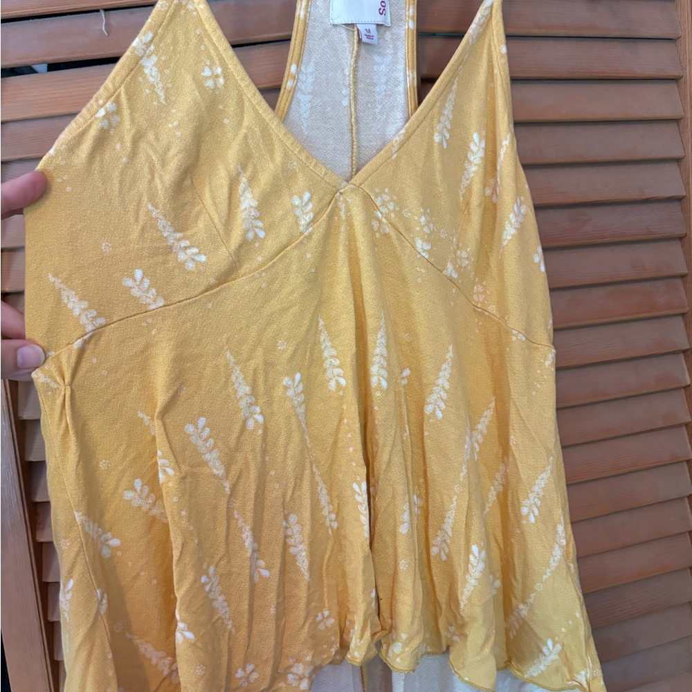 SO Mustard Yellow Floral Tank Top